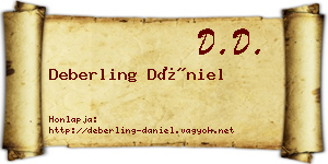 Deberling Dániel névjegykártya
